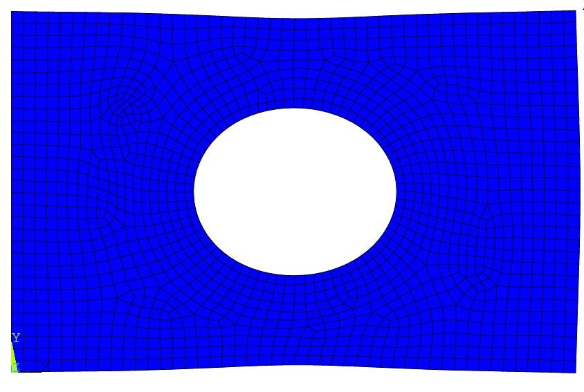 Fine finite-element mesh on a rectangular domain in Ansys-class FEA software. Photo: Wikimedia Commons.