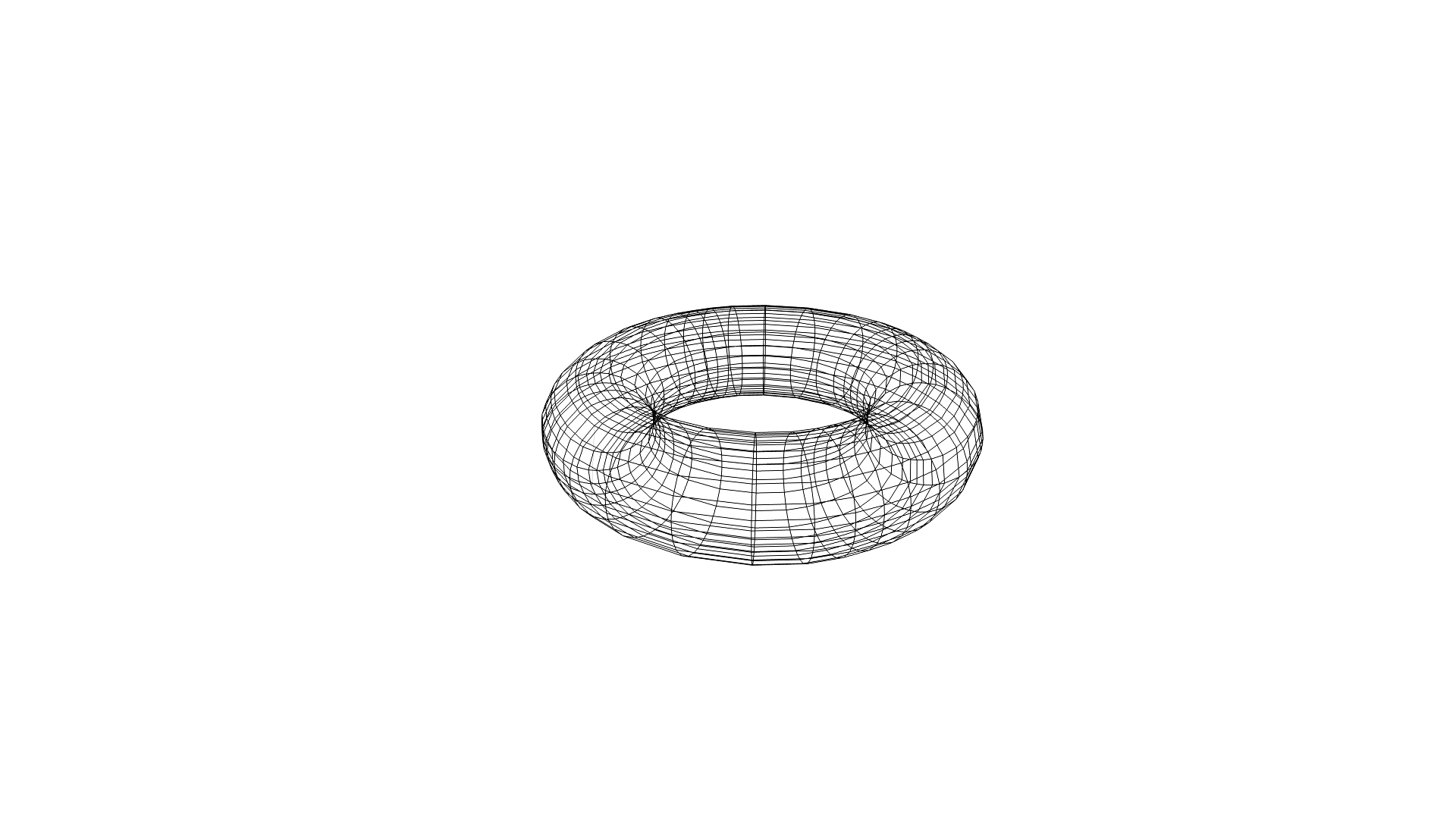 NURBS torus surface modeled in Blender, illustrating exact curve-based solid geometry.