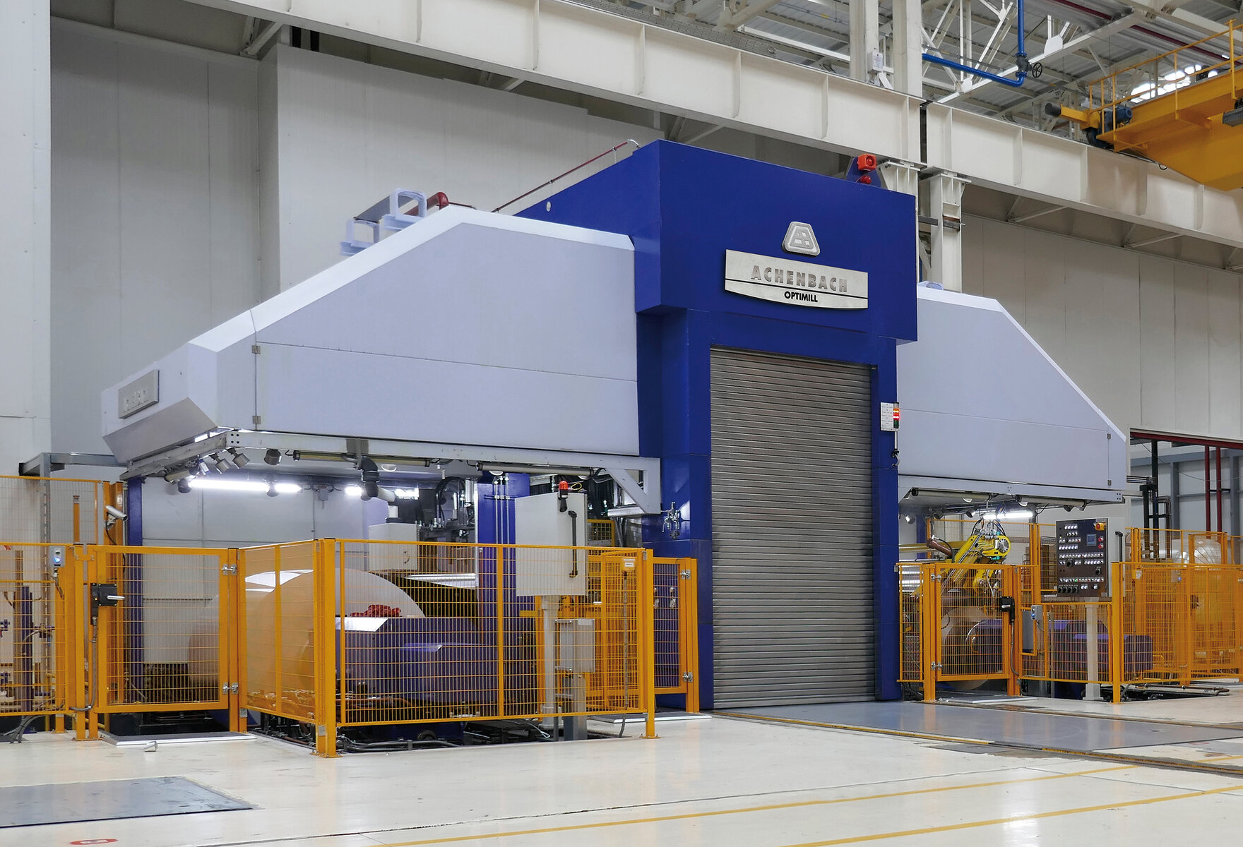 Precision foil rolling mill—metal foil feedstock that becomes current collectors under electrode coating lines. Photo: Achenbach Buschhütten / Wikimedia Commons.